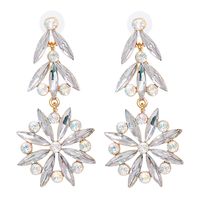 55756 New European And American Personalized Diamond Female Stud Earrings Flower Shape Geometric Earrings Cross-border Supply Wholesale sku image 1