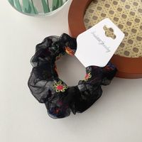 Korean Style Super Fairy Lace Embroidery Flower Style Hair Band Mesh Hair Band Retro Girl Large Intestine Ring Headband Hair Accessories sku image 2
