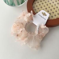 Korean Style Super Fairy Lace Embroidery Flower Style Hair Band Mesh Hair Band Retro Girl Large Intestine Ring Headband Hair Accessories sku image 8