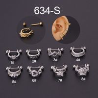 Ear Cartilage Rings & Studs Fashion Crown 316 Stainless Steel  Copper Plating sku image 1