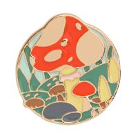Cross-border New Arrival Oil Drip Brooch Europe And America Creative Personalized Mushroom Girl Brooch Bag Clothing Accessories Wholesale sku image 1