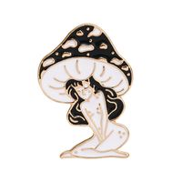 Cross-border New Arrival Oil Drip Brooch Europe And America Creative Personalized Mushroom Girl Brooch Bag Clothing Accessories Wholesale sku image 3