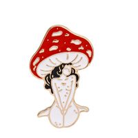 Cross-border New Arrival Oil Drip Brooch Europe And America Creative Personalized Mushroom Girl Brooch Bag Clothing Accessories Wholesale sku image 4