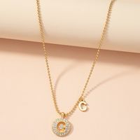 Autumn And Winter New Sweater Chain Diamond 26 English Letter Pendant Necklace Ins Style Design Sense Clavicle Necklace Wholesale sku image 1