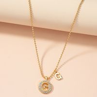 Autumn And Winter New Sweater Chain Diamond 26 English Letter Pendant Necklace Ins Style Design Sense Clavicle Necklace Wholesale sku image 4