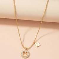 Autumn And Winter New Sweater Chain Diamond 26 English Letter Pendant Necklace Ins Style Design Sense Clavicle Necklace Wholesale sku image 6