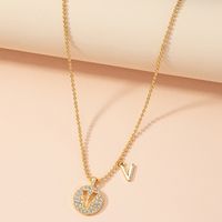 Autumn And Winter New Sweater Chain Diamond 26 English Letter Pendant Necklace Ins Style Design Sense Clavicle Necklace Wholesale sku image 7