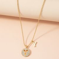 Autumn And Winter New Sweater Chain Diamond 26 English Letter Pendant Necklace Ins Style Design Sense Clavicle Necklace Wholesale sku image 8