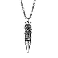 Jewelry Personality Retro Panlong Bullet Pendant Stainless Steel Necklace sku image 1