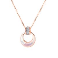 Korea Diamond Small Circle Clavicle Chain Long Pendant Necklace sku image 1