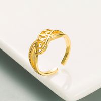 European And American Ins Personalized Cold Style Geometric Hip Hop Ring Female Copper Plating 18k Gold Micro Color Zircon Couple's Ring sku image 1