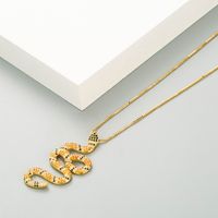 Pythonförmige Anhänger Halskette Kupfer Mikro-intarsien Farbe Zirkon Persönlichkeit Schlüsselbeinkette sku image 1