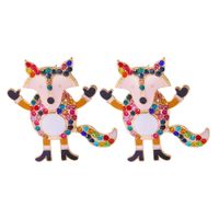 Cartoon Animal Little Fox Diamond European And American Christmas Creative Earrings Fashion Accessories sku image 1