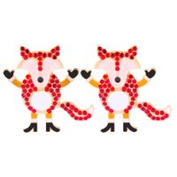 Cartoon Animal Little Fox Diamond European And American Christmas Creative Earrings Fashion Accessories sku image 3