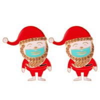 New Popular Santa Claus Earrings Alloy Rhinestone Cartoon Earrings Fashion Accessories sku image 3