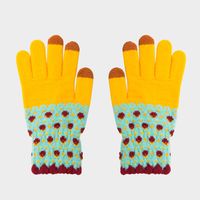 Guantes De Invierno Para Mujer, Forrados De Lana, Abrigados Y A Prueba De Frío, Guantes De Pantalla Táctil, Lindos Guantes De Moda Red De Viento Rojo Para Estudiantes De Cinco Dedos sku image 1