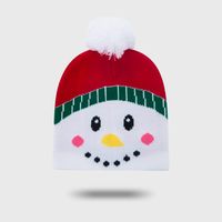 Cross-border Wholesale Children's Christmas Hat Men's Autumn And Winter Warm And Cute David's Deer Snowman Christmas Gift Baby Knitted Hat sku image 1