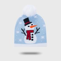 Cross-border Wholesale Children's Christmas Hat Men's Autumn And Winter Warm And Cute David's Deer Snowman Christmas Gift Baby Knitted Hat sku image 2