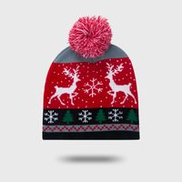 Cross-border Wholesale Children's Christmas Hat Men's Autumn And Winter Warm And Cute David's Deer Snowman Christmas Gift Baby Knitted Hat sku image 4