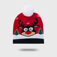 Cross-border Wholesale Children's Christmas Hat Men's Autumn And Winter Warm And Cute David's Deer Snowman Christmas Gift Baby Knitted Hat sku image 8