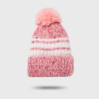 Fashion Thick Velvet Hat Warm Fur Ball Caps Cute Knitted Woolen Hat sku image 3