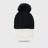 Wholesale Woolen Hat Autumn Winter New Warm Solid Color Fur Ball New Thick Velvet Knitted Hat sku image 2