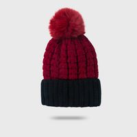 Wholesale Woolen Hat Autumn Winter New Warm Solid Color Fur Ball New Thick Velvet Knitted Hat sku image 4