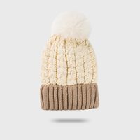 Wholesale Woolen Hat Autumn Winter New Warm Solid Color Fur Ball New Thick Velvet Knitted Hat sku image 5