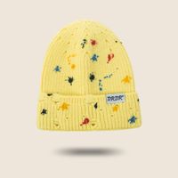 Children's Korean-style Ripped Knitted Hat Japanese Trendy Autumn And Winter Warm Curling Woolen Cap Female Student Ear Protection Beanie Hat sku image 3