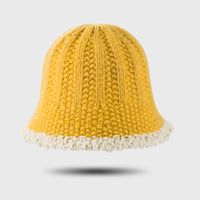 New Lamb Hair Fisherman Hat Warm Pot Hat Solid Color Knit Hat Wholesale sku image 1