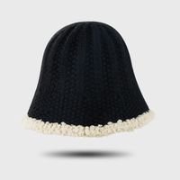 New Lamb Hair Fisherman Hat Warm Pot Hat Solid Color Knit Hat Wholesale sku image 2