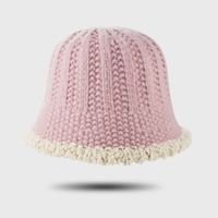 New Lamb Hair Fisherman Hat Warm Pot Hat Solid Color Knit Hat Wholesale sku image 3