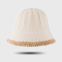 New Lamb Hair Fisherman Hat Warm Pot Hat Solid Color Knit Hat Wholesale sku image 4