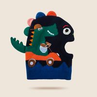 Sombrero De Dinosaurio De Dibujos Animados Para Niños Nuevos Gorro De Lana De Punto De Niño Cálido De Otoño E Invierno sku image 2