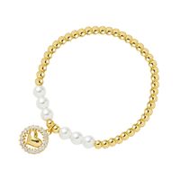 European And American Fashion & Trend Cold Style Copper Plated Real Gold Heart Bracelet Women's Special-interest Design Stringed Pearls Stretch Bracelet main image 6