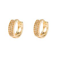 Trend Small Golden Earring Ear Bone Ring Simple Temperament Copper Zircon Ear Buckle Earrings main image 6