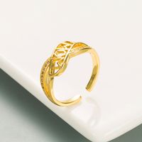 European And American Ins Personalized Cold Style Geometric Hip Hop Ring Female Copper Plating 18k Gold Micro Color Zircon Couple's Ring main image 4