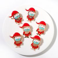 New Popular Santa Claus Earrings Alloy Rhinestone Cartoon Earrings Fashion Accessories main image 4