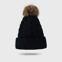 Gorro De Lana De Nuevo Estilo, Terciopelo Grueso, Que Mantiene El Gorro De Cabeza De Bola De Piel De Color Sólido Cálido, Sombrero De Punto Coreano Al Por Mayor main image 5