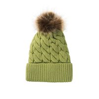 New Style Woolen Cap Thickening Velvet Keeping Warm Solid Color Fur Ball Head Cap Korean Knit Hat Wholesale main image 6