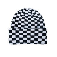 New Hat Warmth Fashion Retro Checkerboard Knitted Hat Korean Cold Hat main image 6