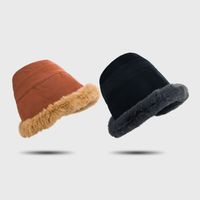 Nouveau Chapeau Hiver Chaleur Épais Coton En Peluche Chapeau De Pêcheur Coréen Froid Coupe-vent Mode Bassin Chapeau main image 4