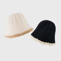 New Lamb Hair Fisherman Hat Warm Pot Hat Solid Color Knit Hat Wholesale main image 3