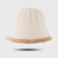 Nouveau Chapeau De Pêcheur De Cheveux D&#39;agneau Chapeau Chaud De Pot Chapeau En Tricot De Couleur Unie En Gros main image 5