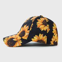 Fashion Sunflower Printing Ponytail Baseball Cap Colorful Printed Cap Wholesale main image 3