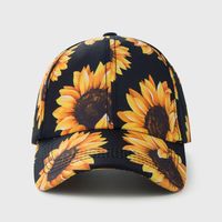 Fashion Sunflower Printing Ponytail Baseball Cap Colorful Printed Cap Wholesale main image 4