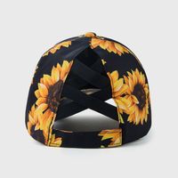 Fashion Sunflower Printing Ponytail Baseball Cap Colorful Printed Cap Wholesale main image 5
