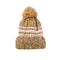 Fashion Thick Velvet Hat Warm Fur Ball Caps Cute Knitted Woolen Hat main image 6