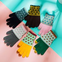 Gloves Female Winter Fleece-lined Warm-keeping And Cold-proof Touch Screen Gloves Cute Fashion Net Red Wind Student Five Finger Riding Gloves main image 6
