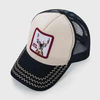 Hot Sale At  Baseball Cap Men's European And American Personalized Hip Hop Curved Brim Sun-shade Hat Paste Cloth Embroidery Mesh Peaked Cap main image 5